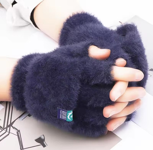 Plüsch fingerlose handschuhe - fingerlose,