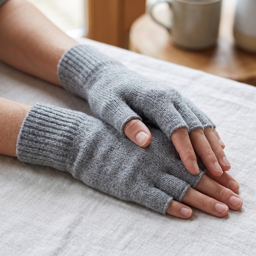 Fingerlose handschuhe hellgrau - handschuhe,