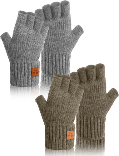 Thermo halbfinger handschuhe - halbfinger, 2
